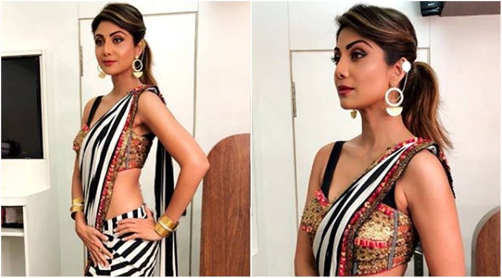 10 Simple Ponytails with Saree