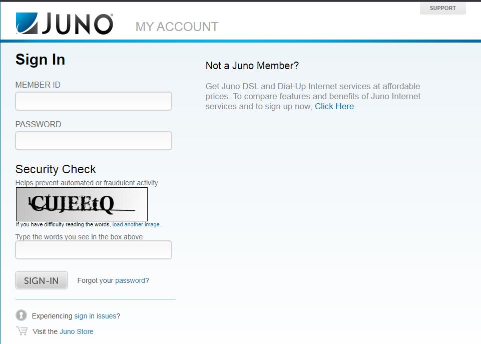 Juno Email Login