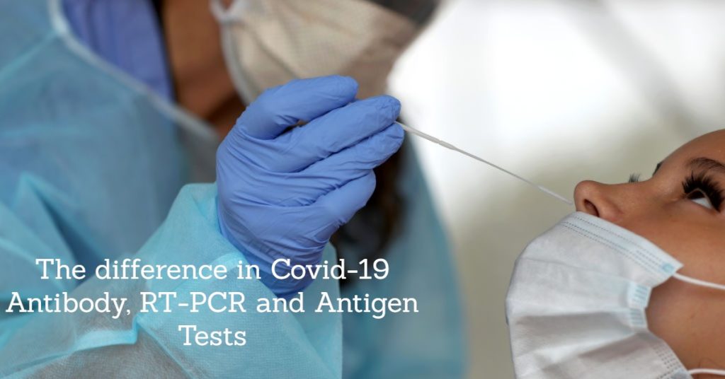 The difference in Covid-19 Antibody, RT-PCR and Antigen Tests