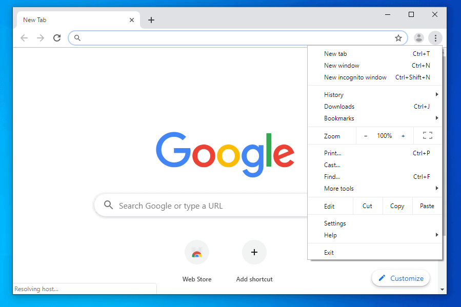 set hompage in chrome